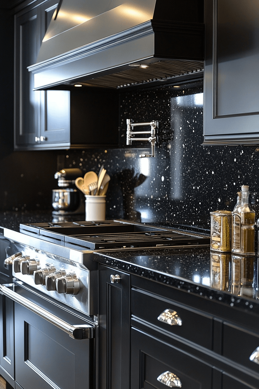 black granite countertops kitchen