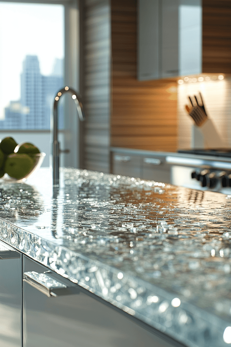 recycled glass countertops