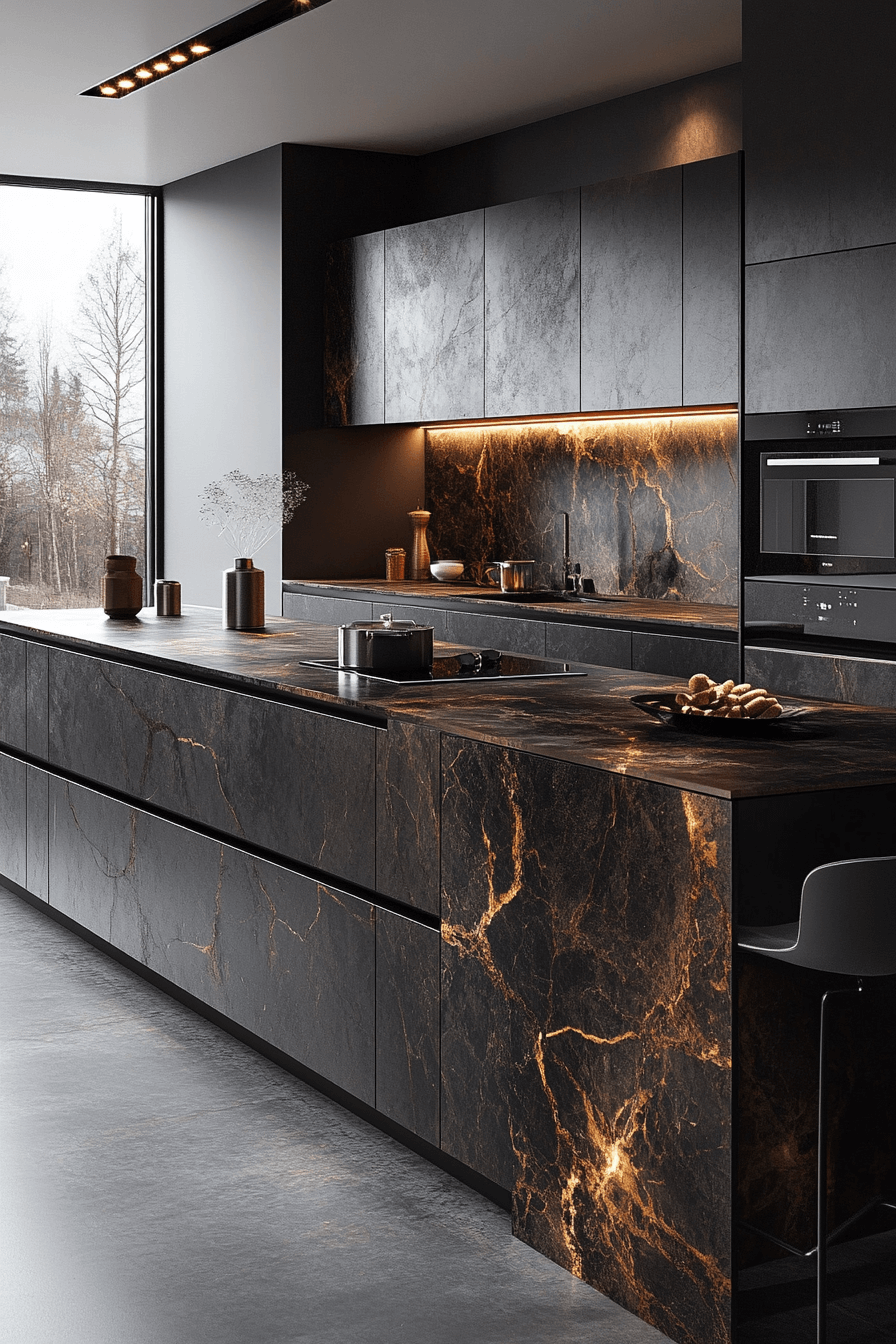 black marble countertops