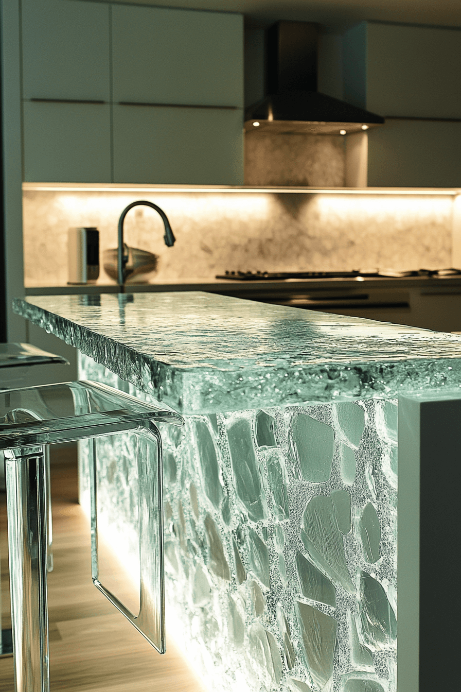 recycled glass countertops