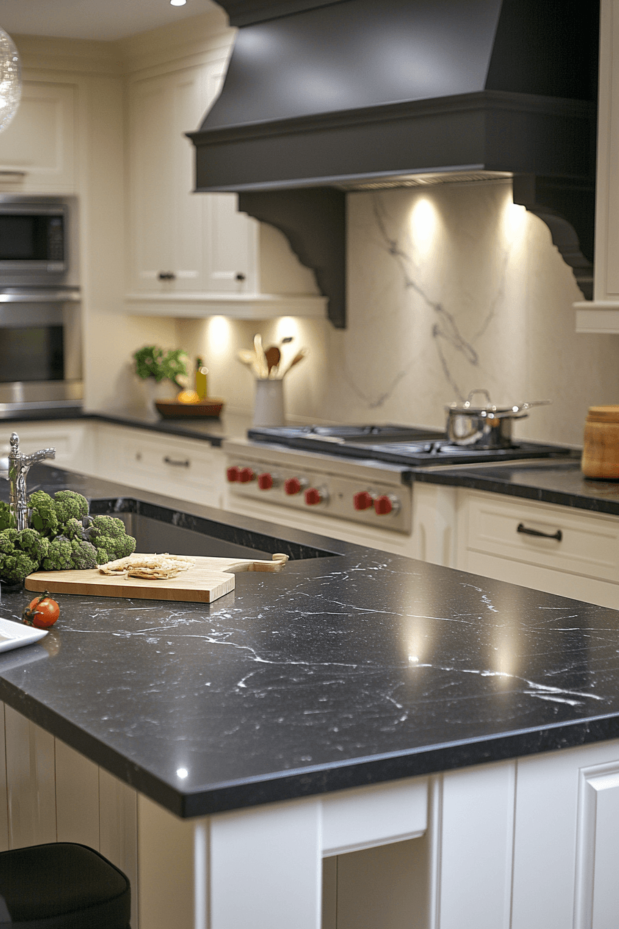 black marble countertops