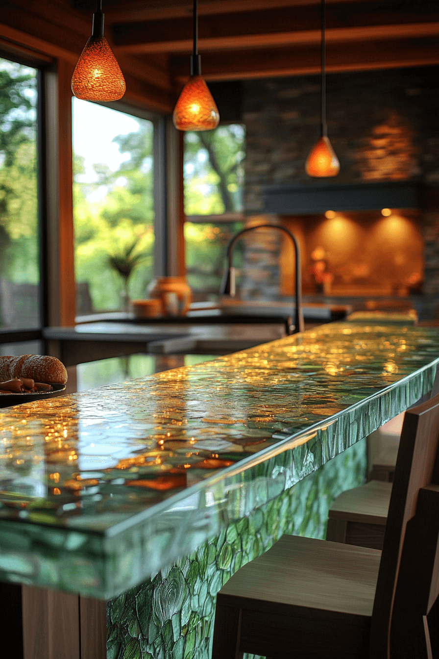 recycled glass countertops