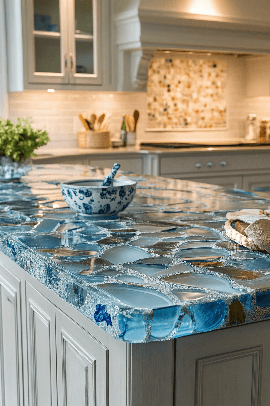 recycled glass countertops