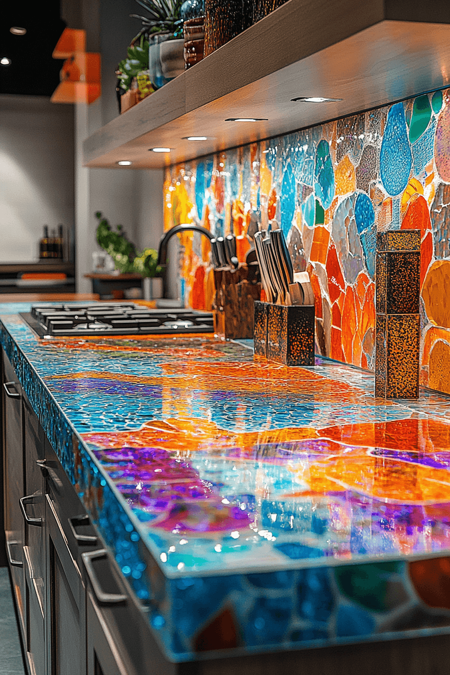 recycled glass countertops
