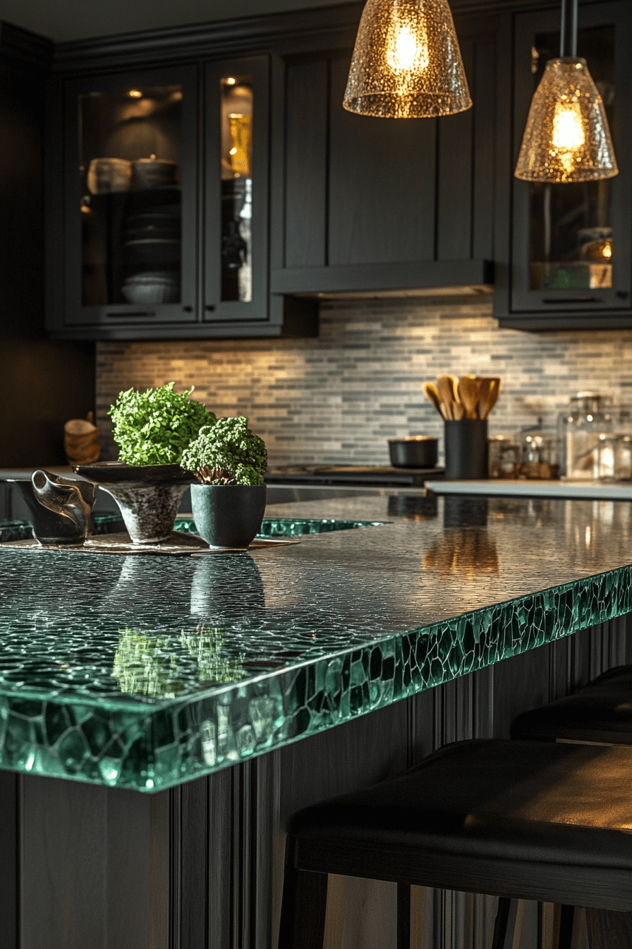 recycled glass countertops