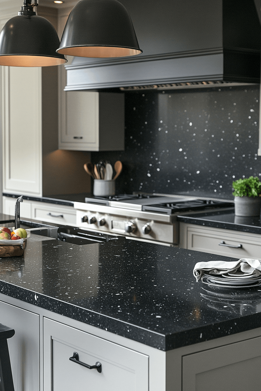 black granite countertops kitchen