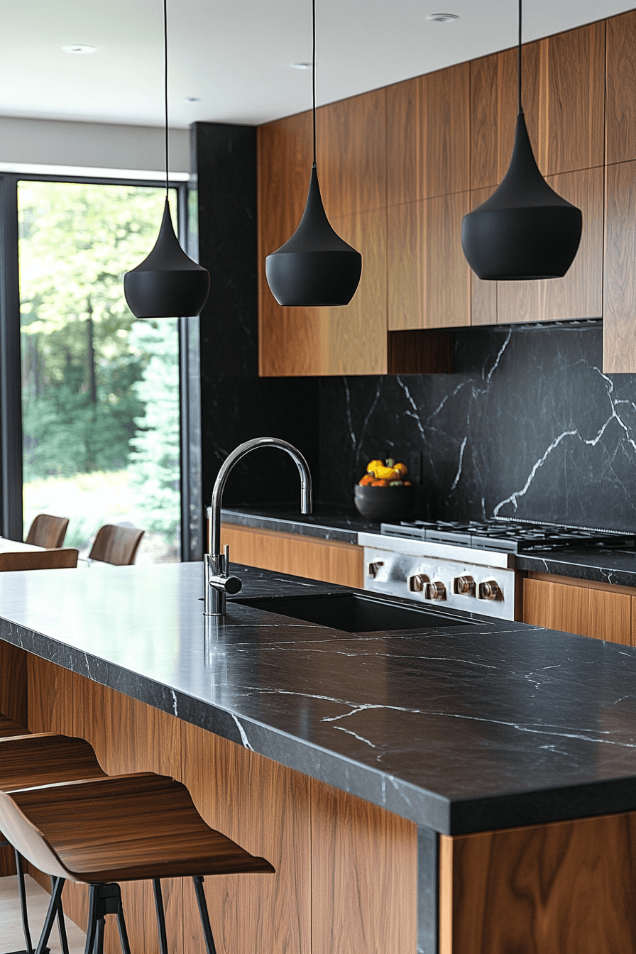 29 Black Quartz Countertops to Add Depth and Dimension to Your Design black quartz countertops