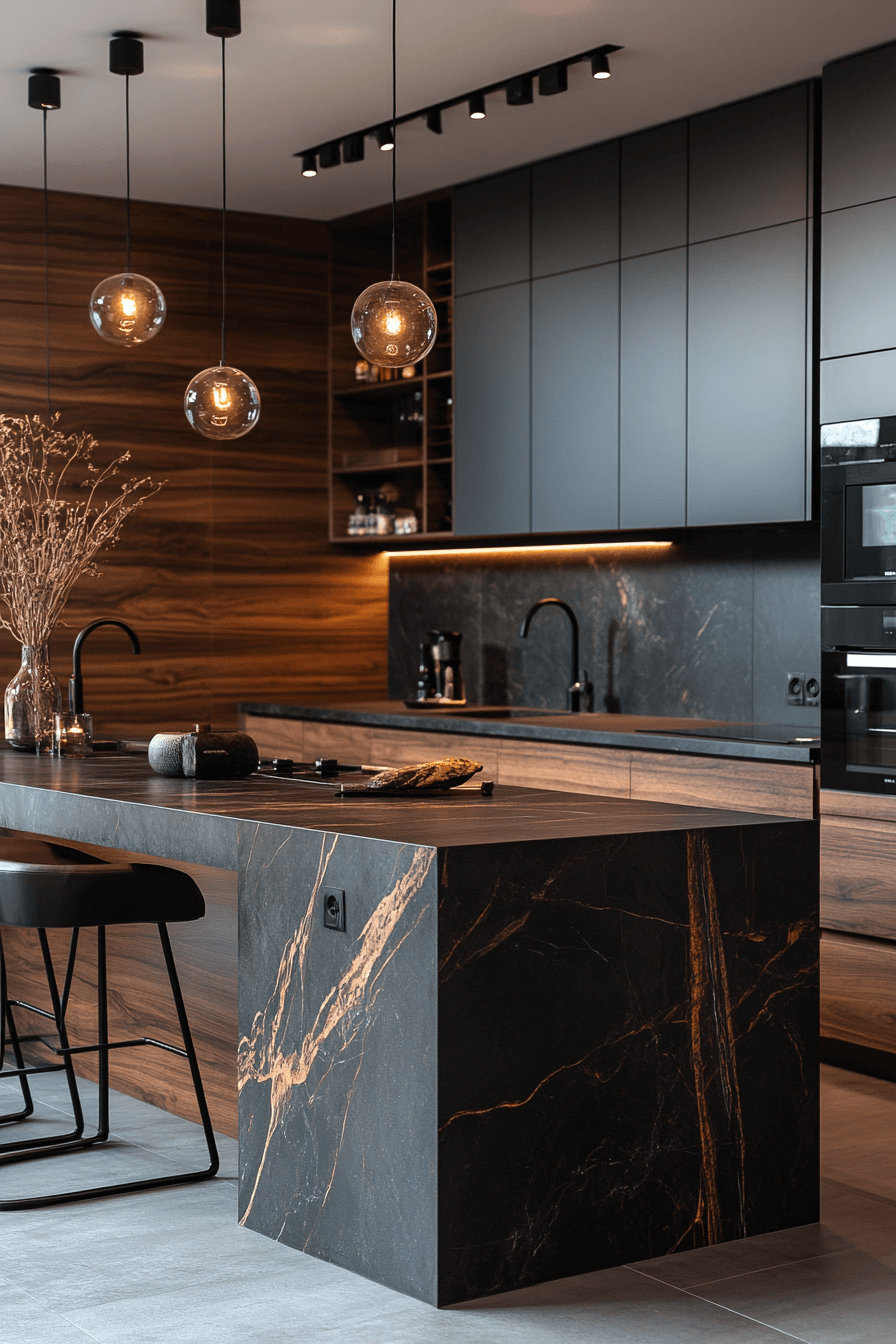 black marble countertops