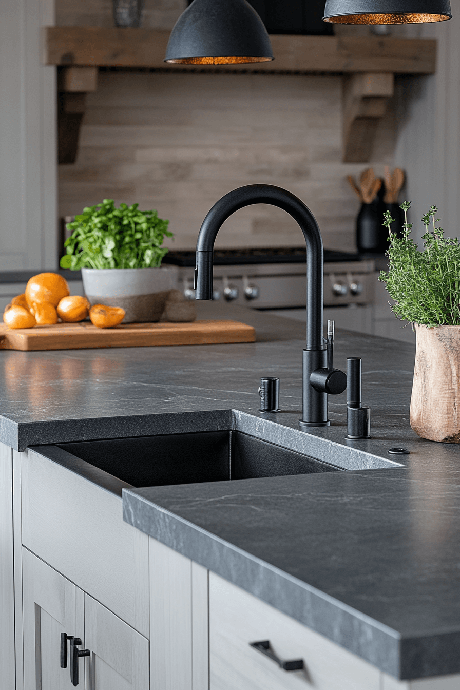 29 Black Quartz Countertops to Add Depth and Dimension to Your Design black quartz countertops