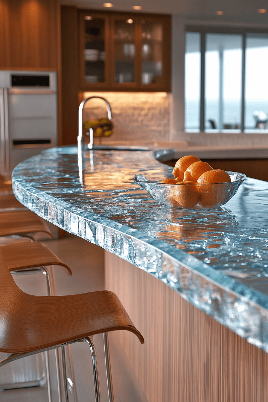 recycled glass countertops