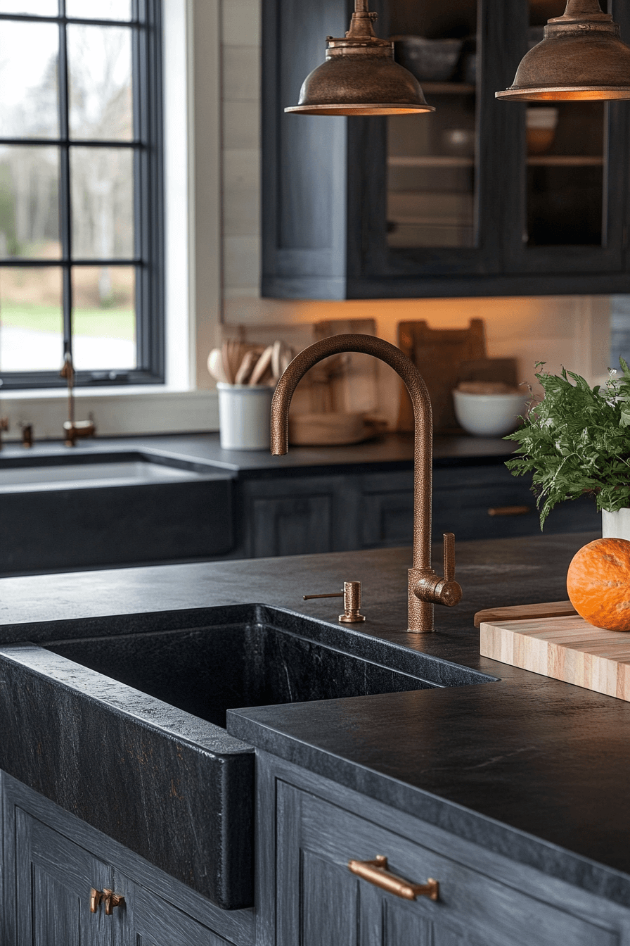 black granite countertops kitchen