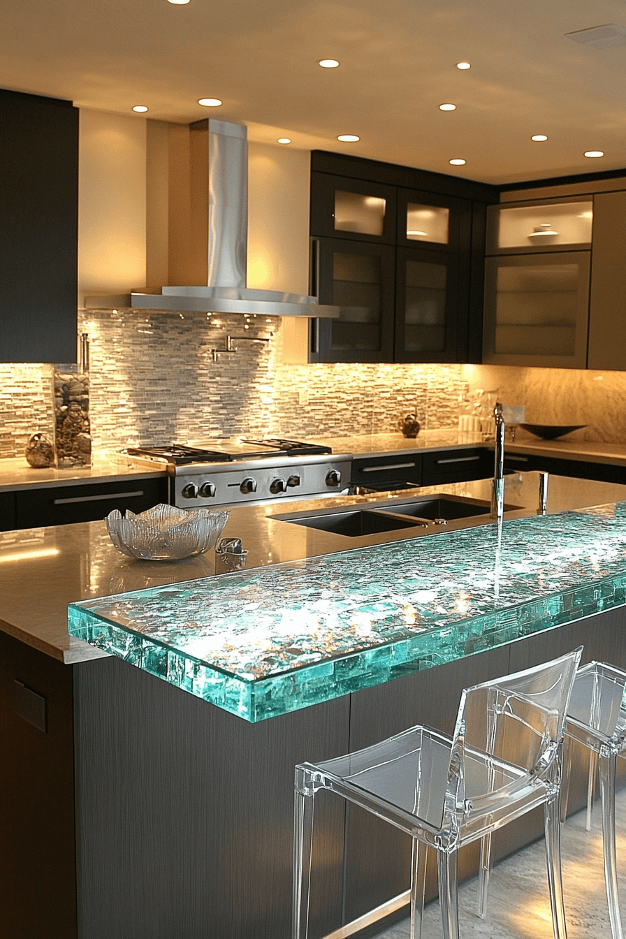 recycled glass countertops