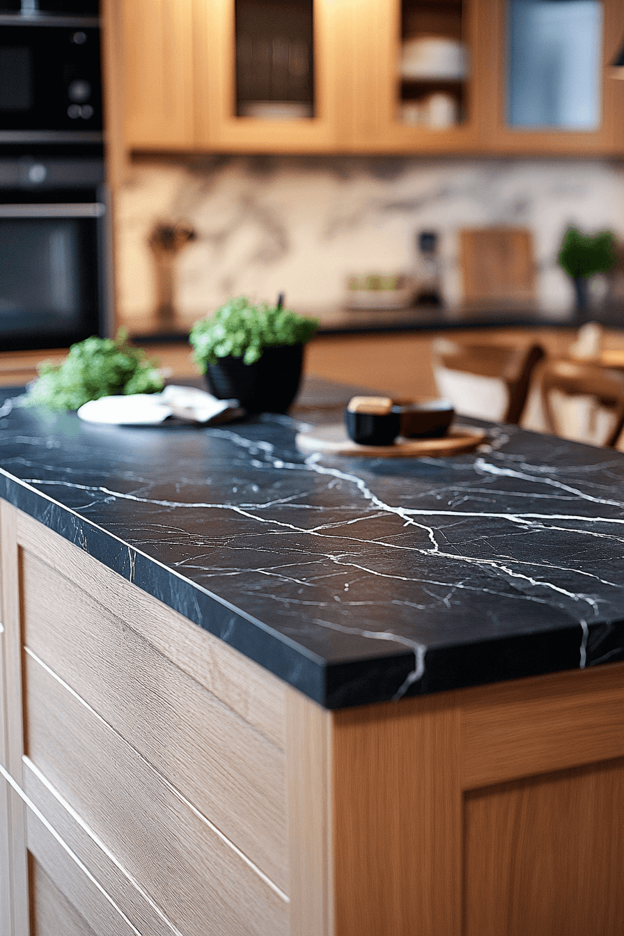 black marble countertops