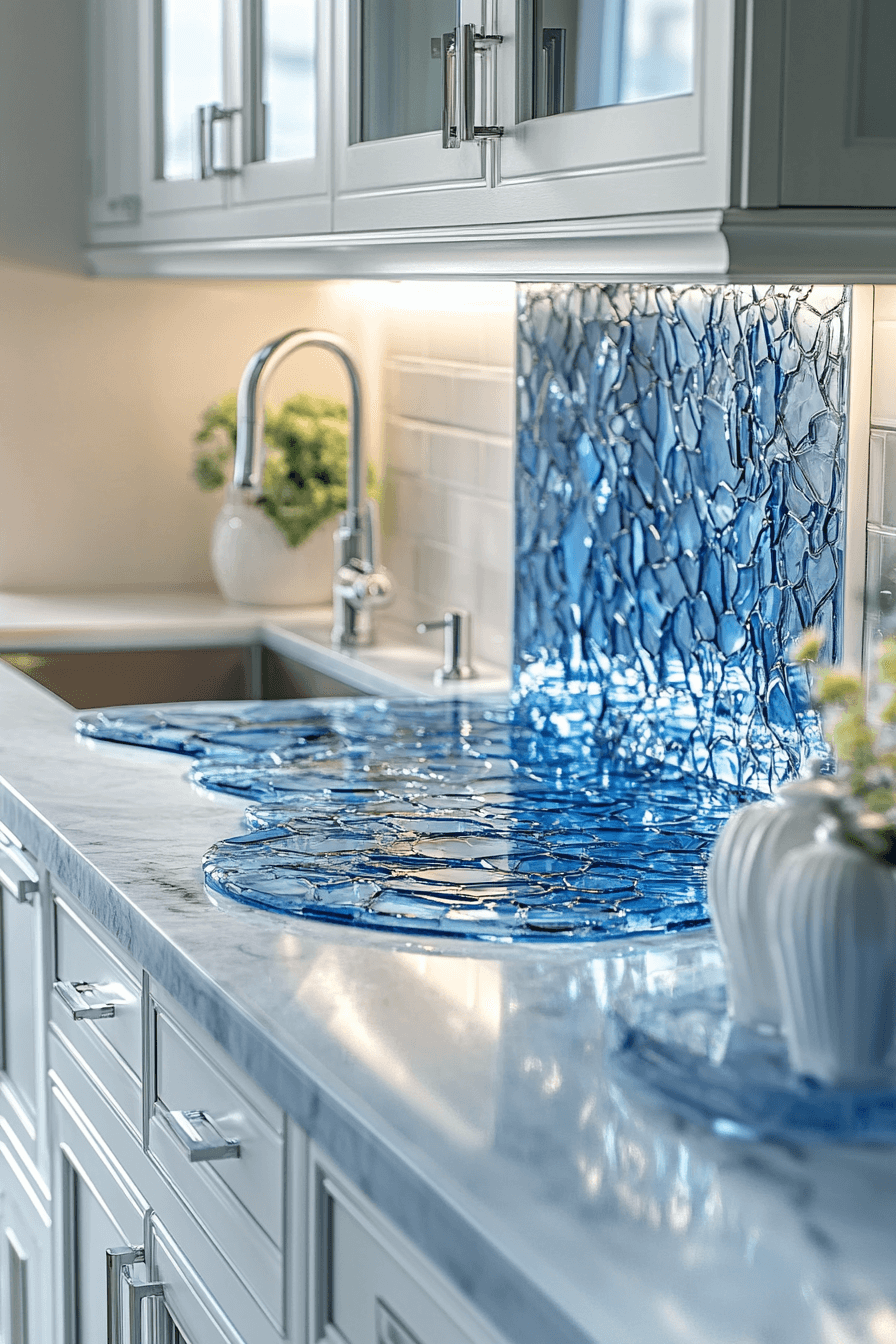 recycled glass countertops