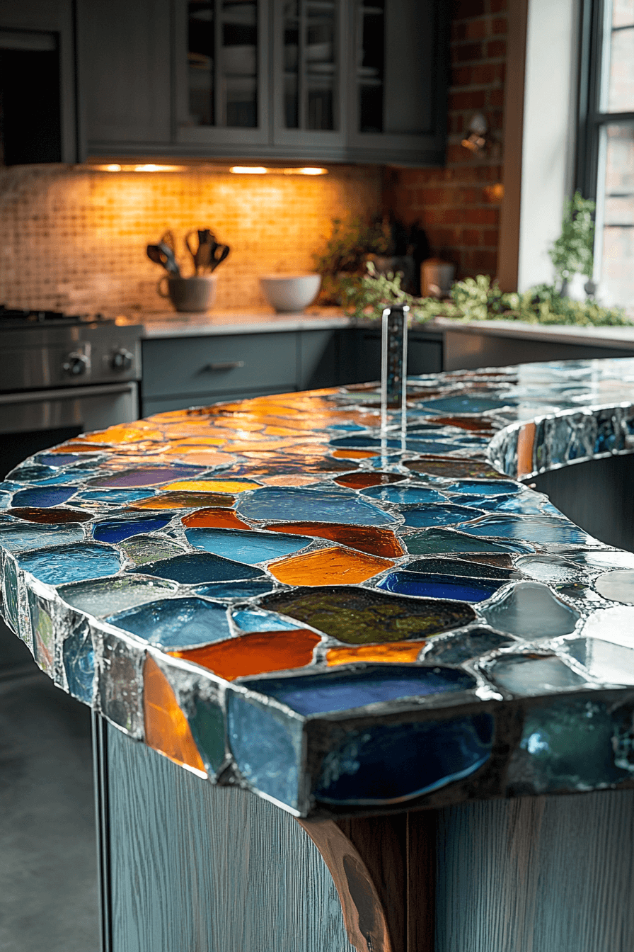 recycled glass countertops