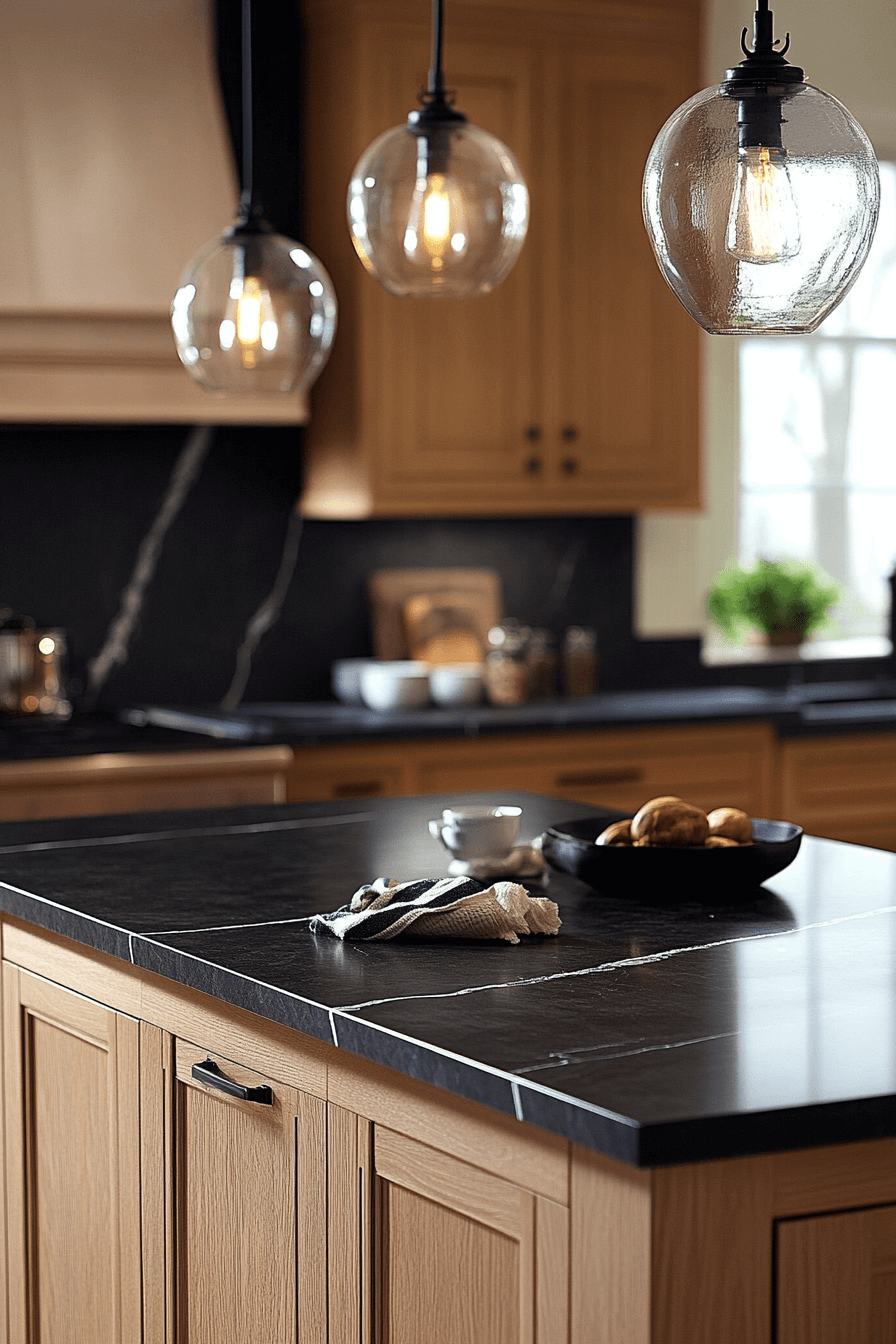 29 Black Quartz Countertops to Add Depth and Dimension to Your Design black quartz countertops
