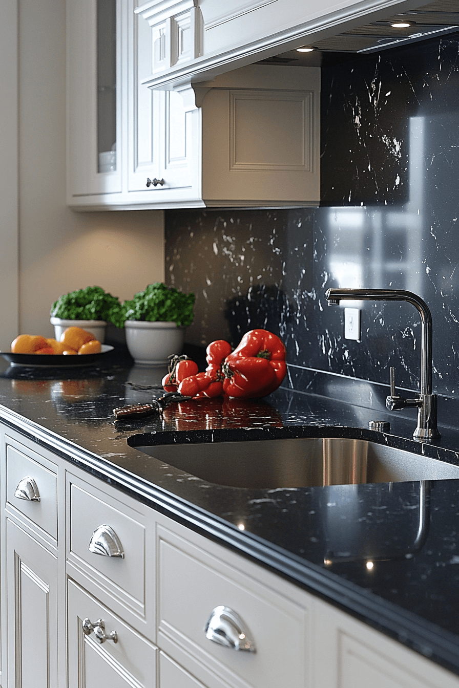 black granite countertops kitchen