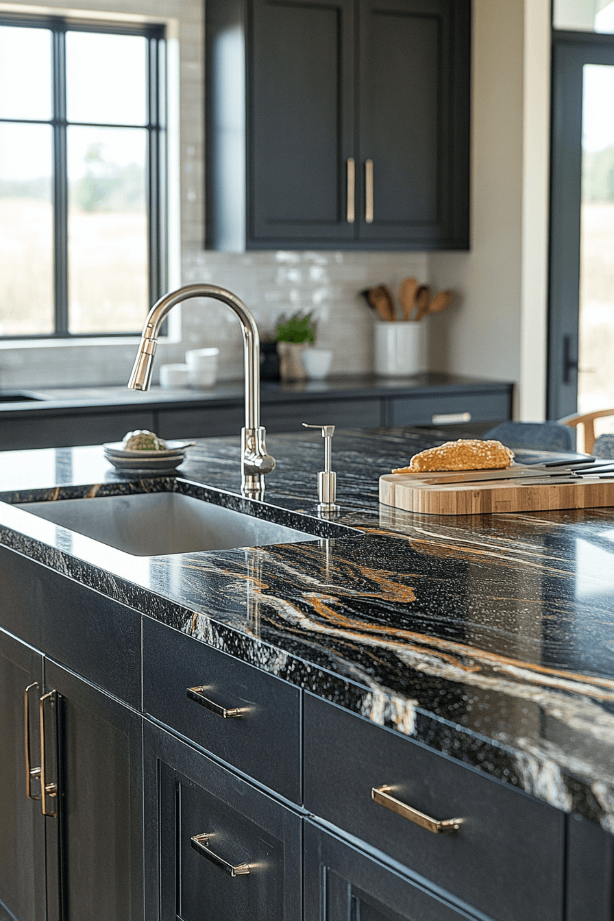 black granite countertops kitchen