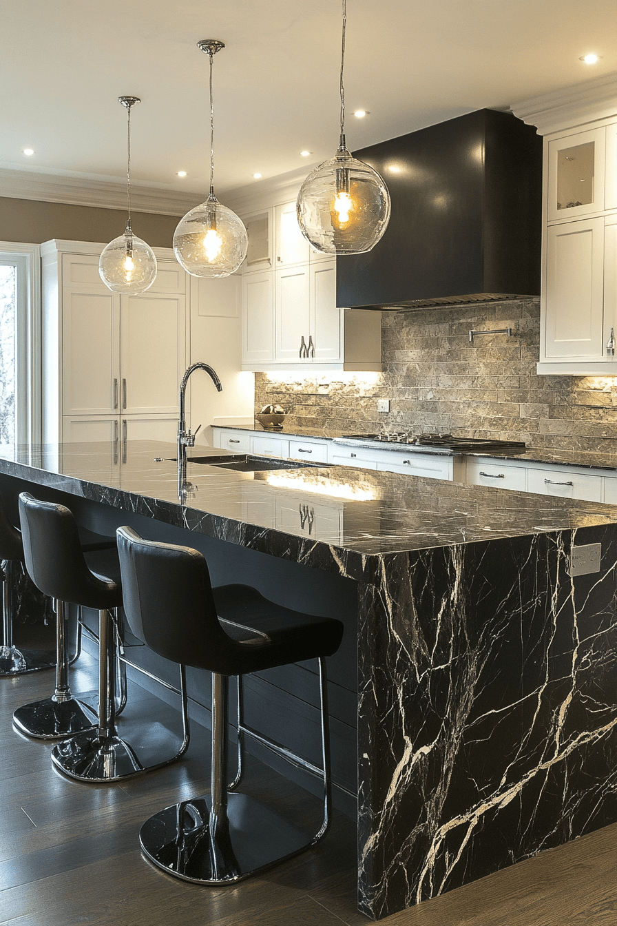 black marble countertops