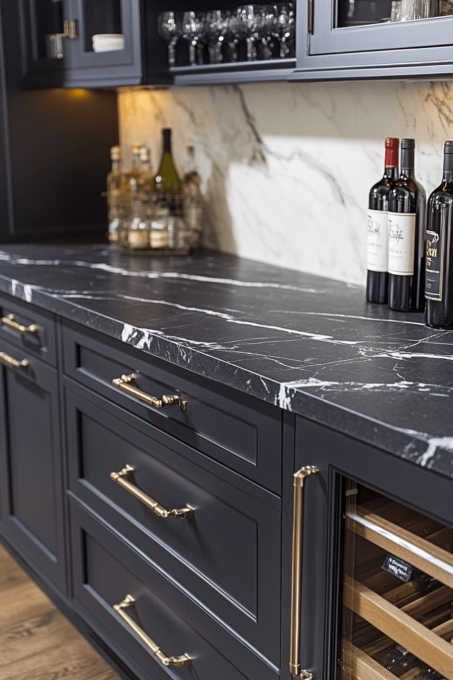 29 Black Quartz Countertops to Add Depth and Dimension to Your Design black quartz countertops