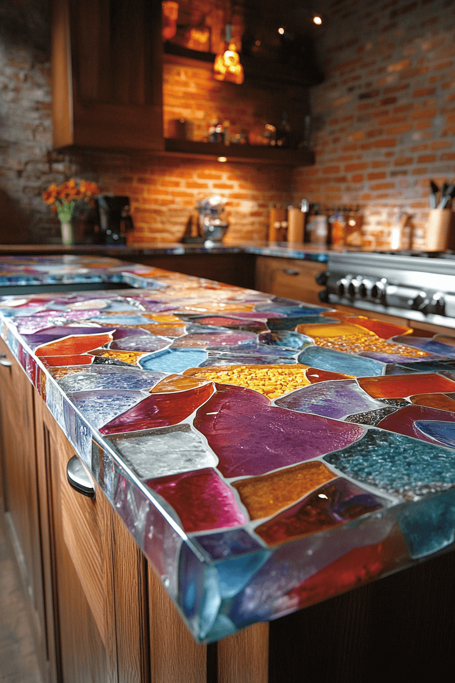 recycled glass countertops