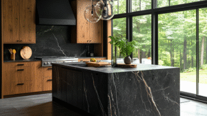 black marble countertops