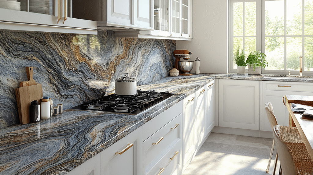 blue granite countertops