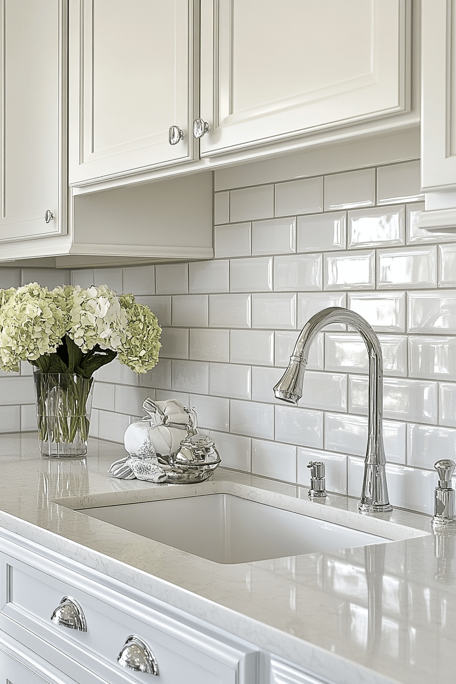 29 White Backsplash Kitchen Ideas That Spark Happy Modern Energy white backsplash kitchen