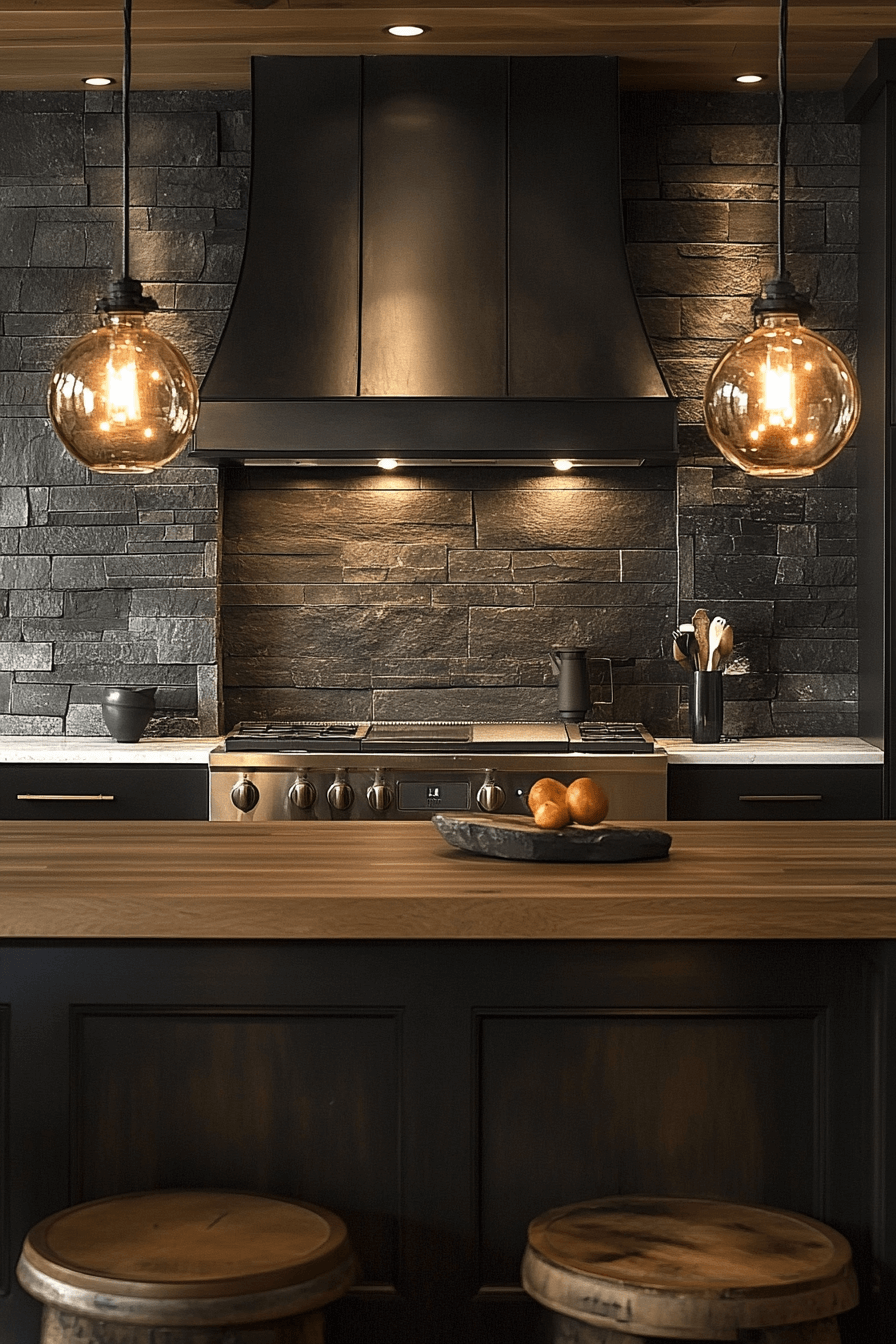 stone backsplash kitchen