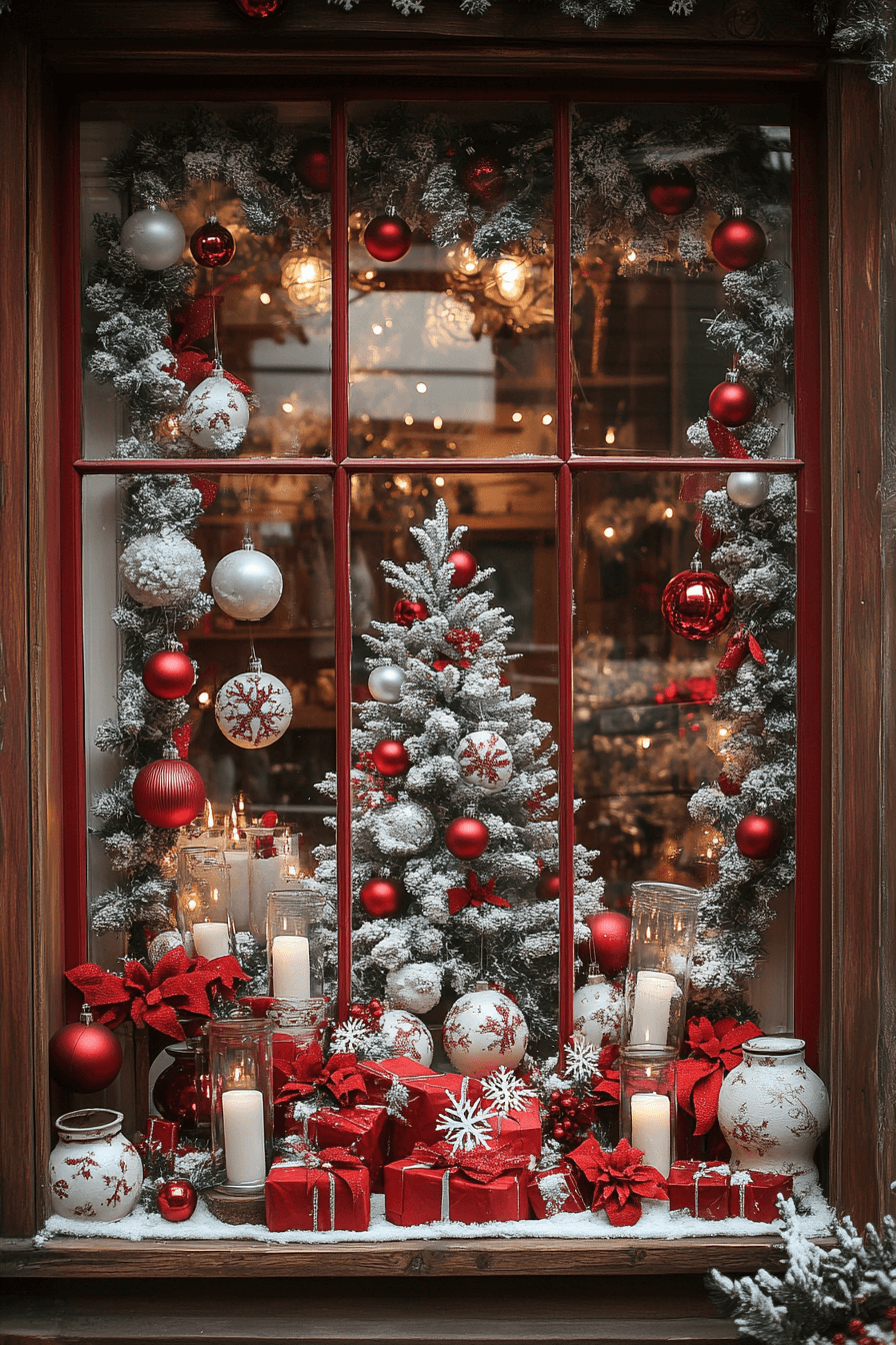 red and white christmas decor