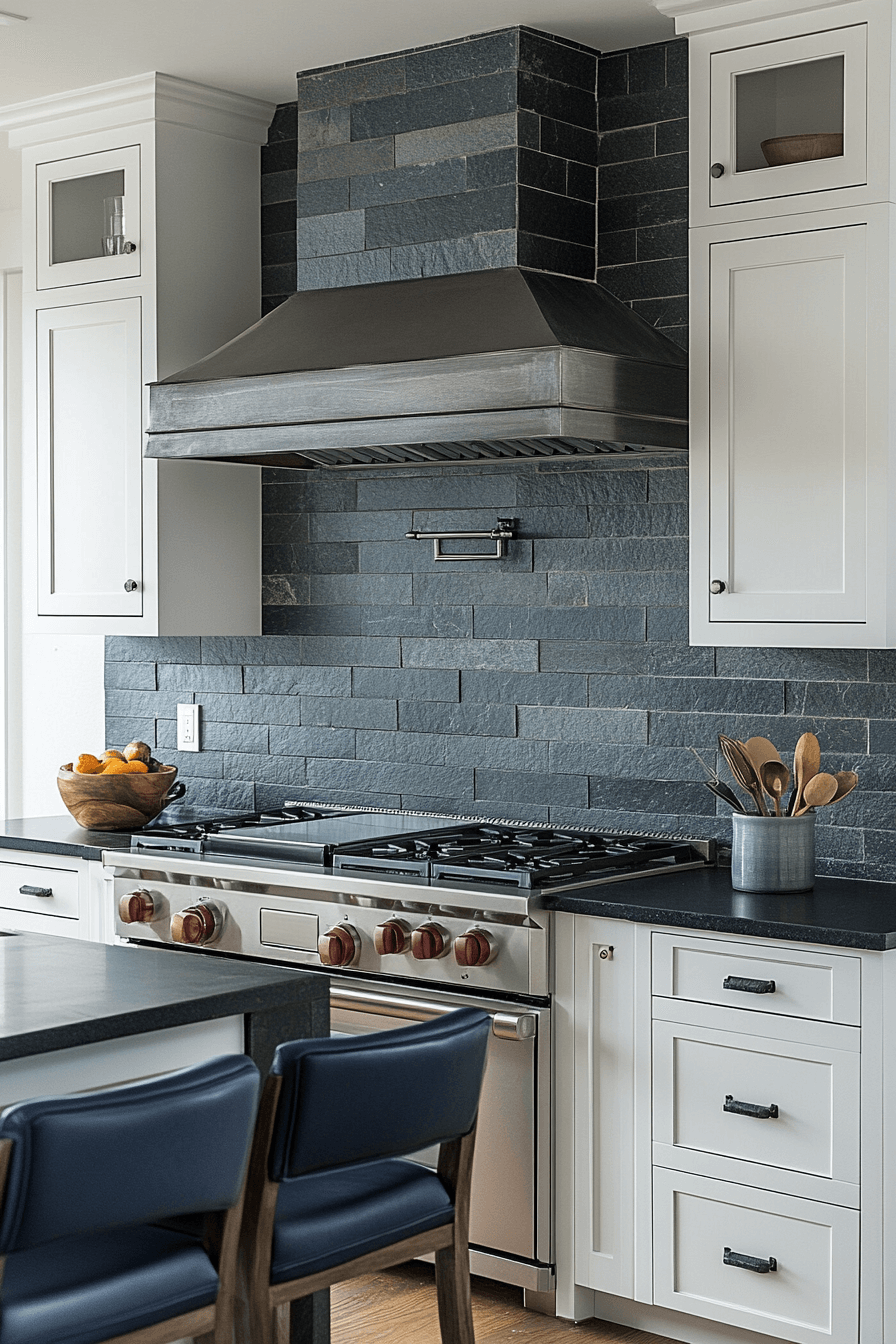 stone backsplash kitchen