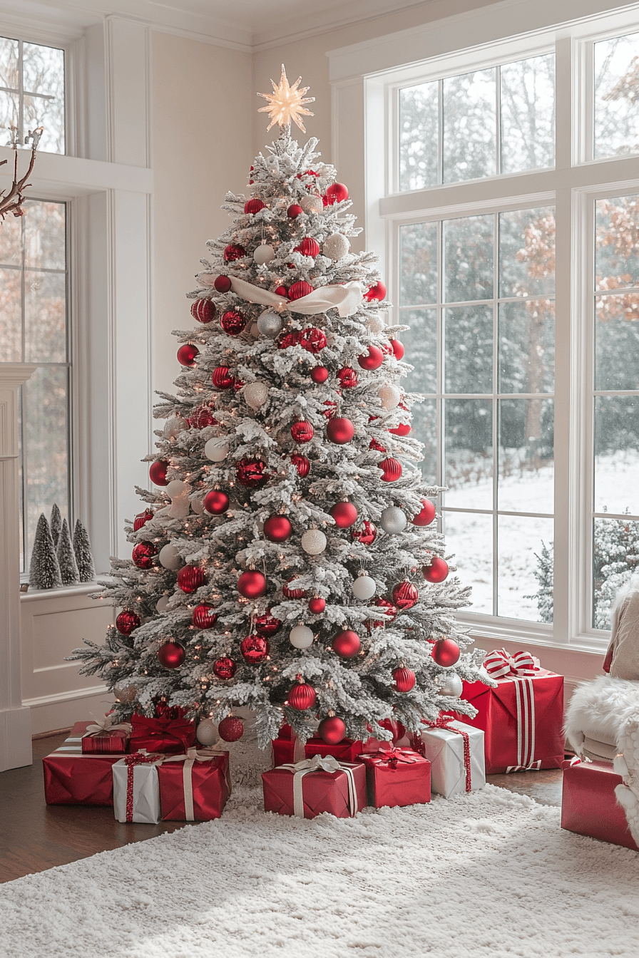 red and white christmas decor