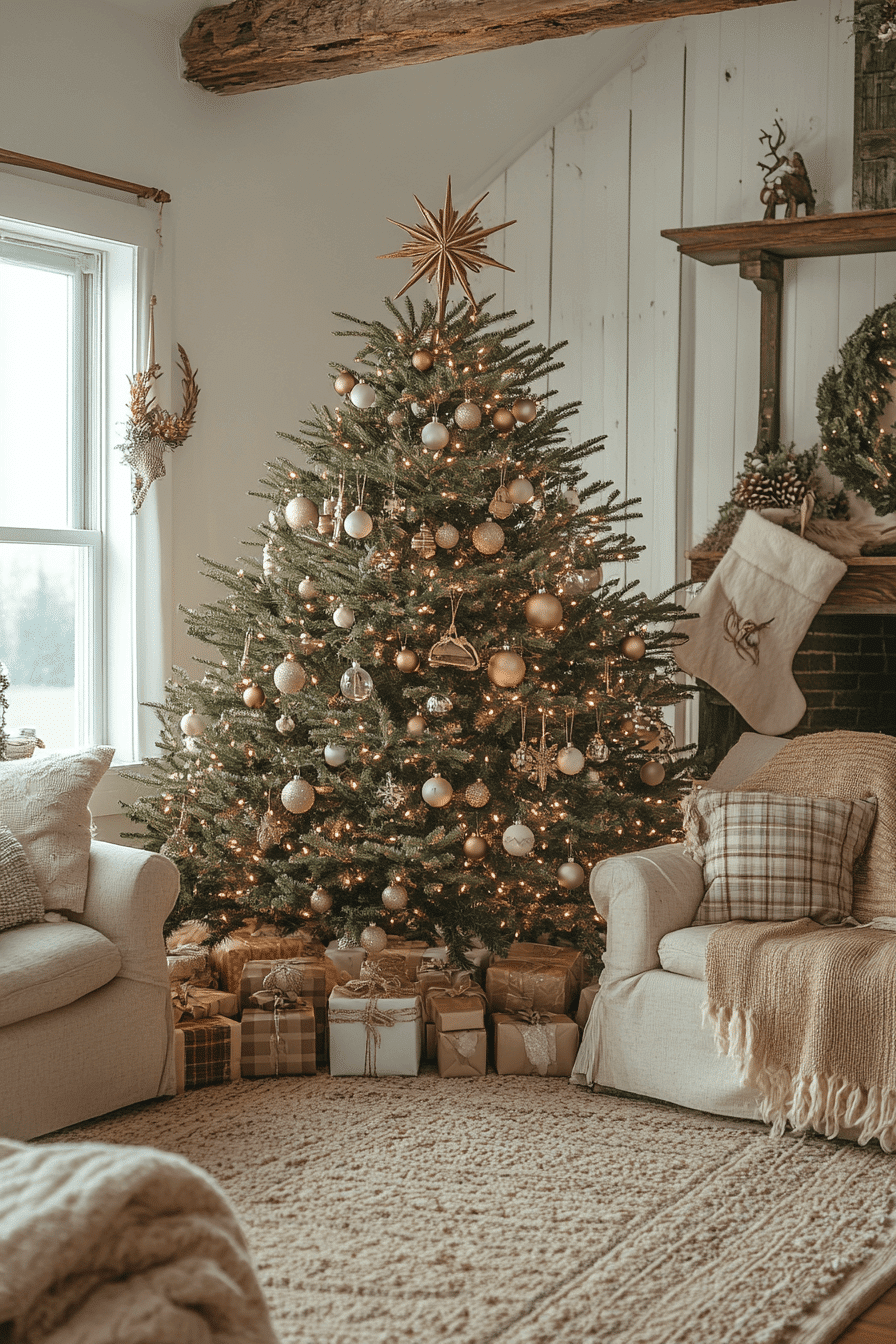 neutral christmas tree