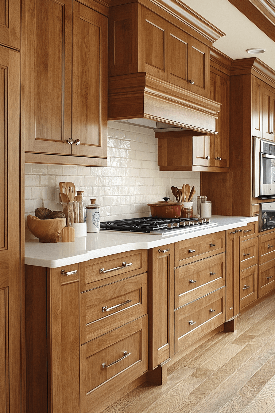 29 Oak Cabinets With White Countertops to Elevate Your Kitchen With Classic Appeal oak cabinets with white countertops