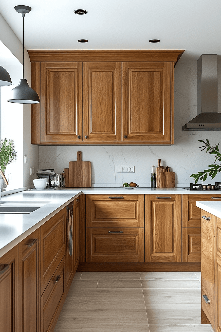 29 Oak Cabinets With White Countertops to Elevate Your Kitchen With Classic Appeal oak cabinets with white countertops