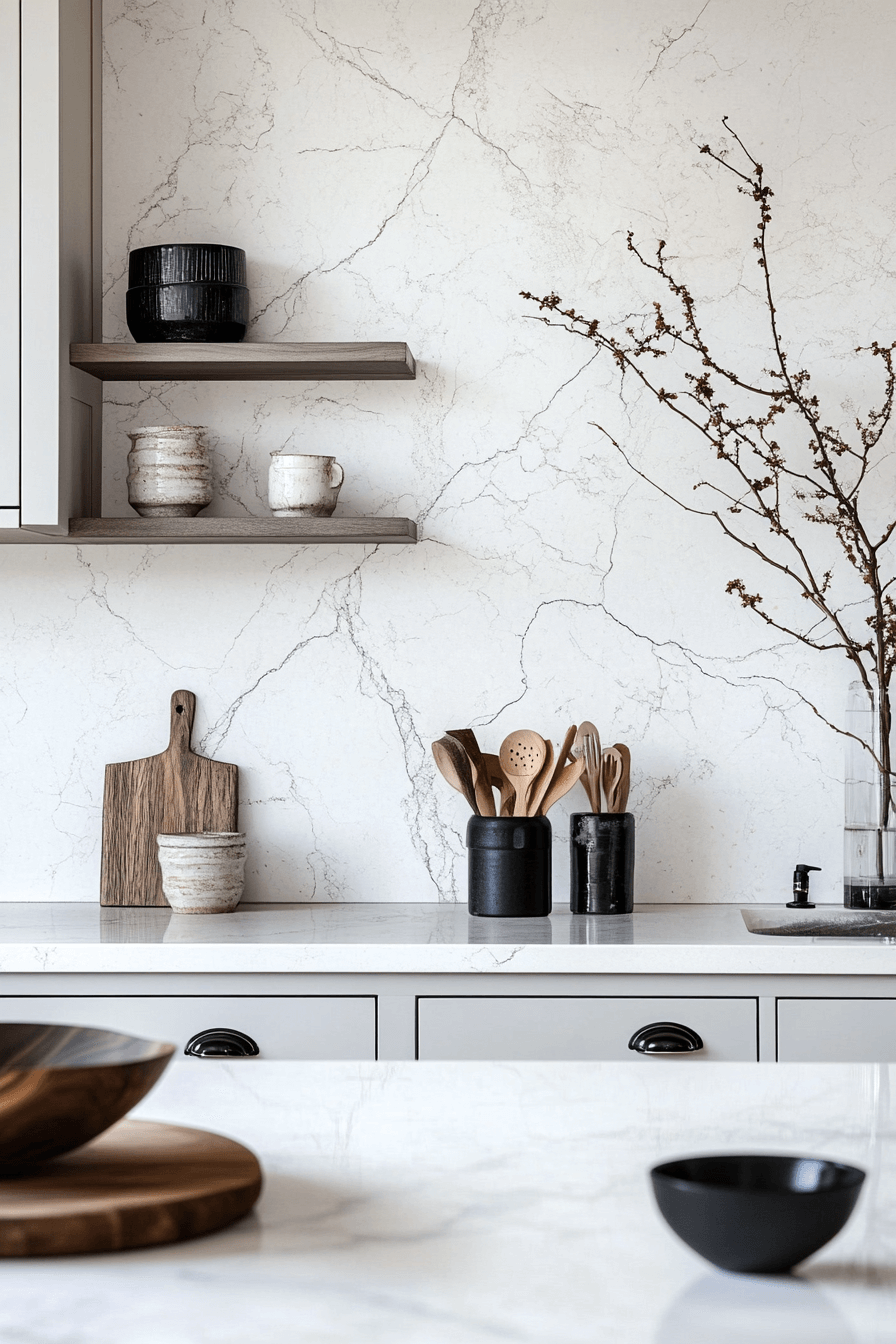 29 White Backsplash Kitchen Ideas That Spark Happy Modern Energy white backsplash kitchen