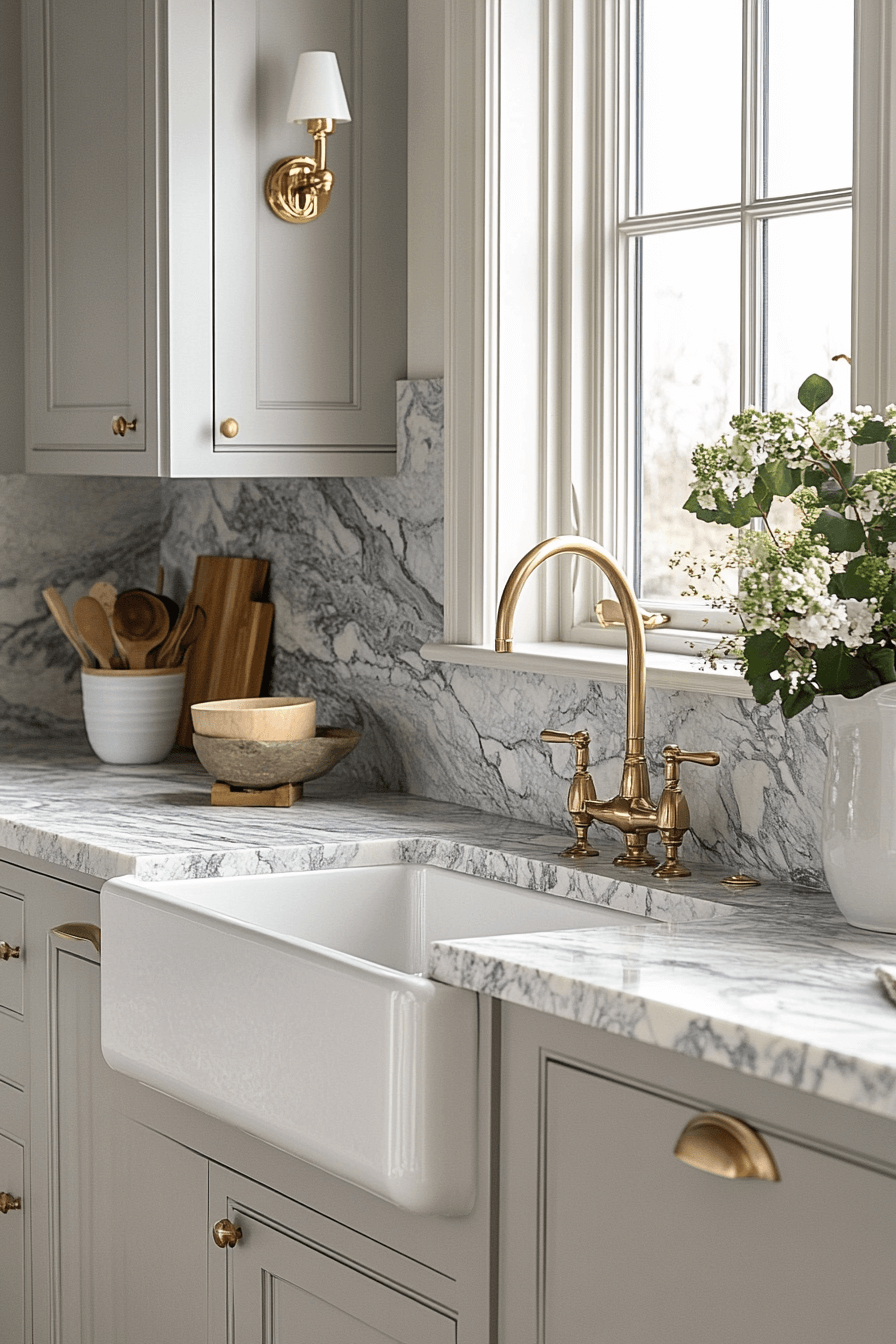 stone backsplash kitchen