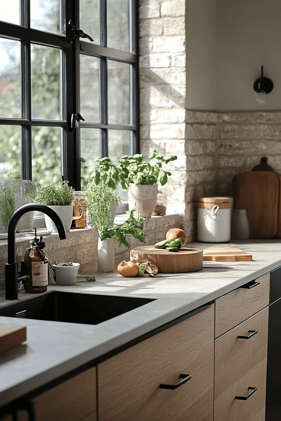 stone backsplash kitchen