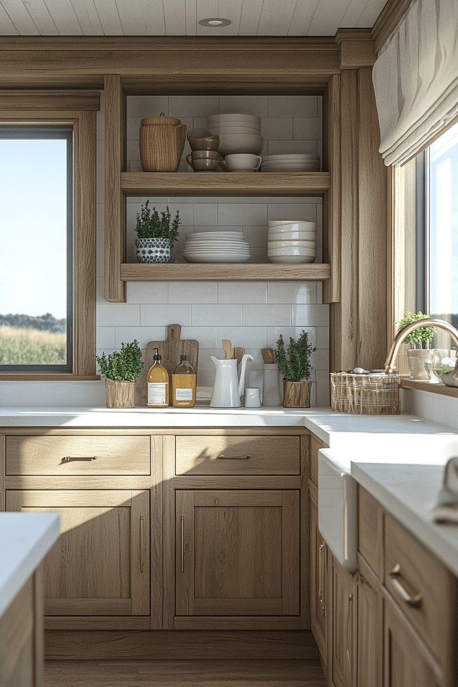 29 Oak Cabinets With White Countertops to Elevate Your Kitchen With Classic Appeal oak cabinets with white countertops