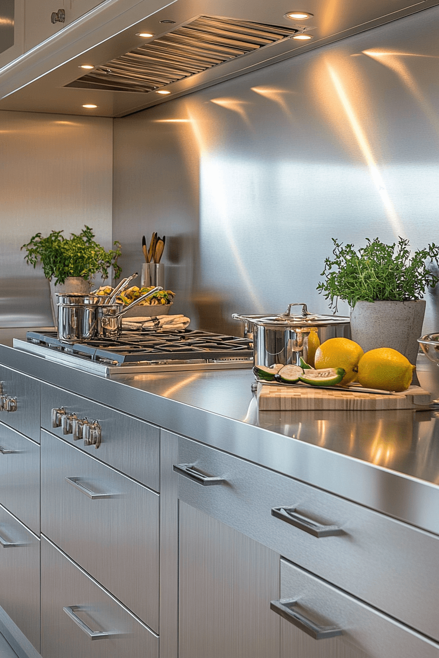 stainless steel kitchen countertops
