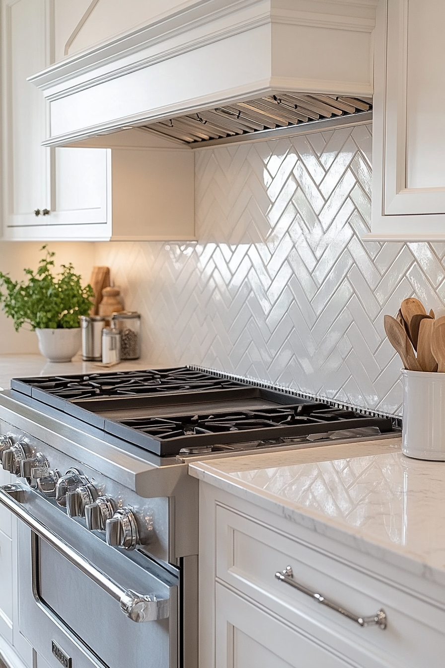 29 White Backsplash Kitchen Ideas That Spark Happy Modern Energy white backsplash kitchen