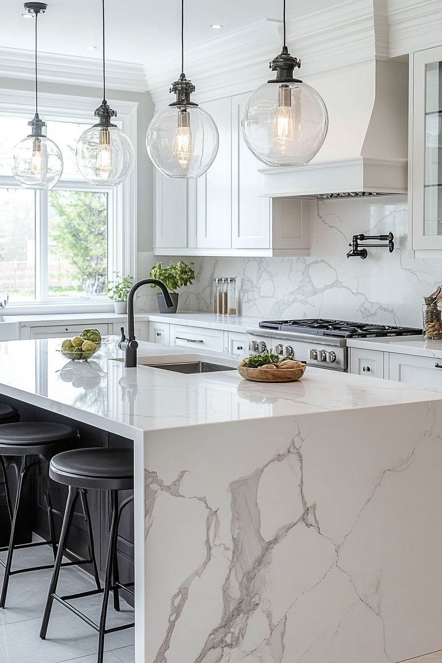 29 White Marble Countertops to Create a Bright and Breezy Space white marble countertops
