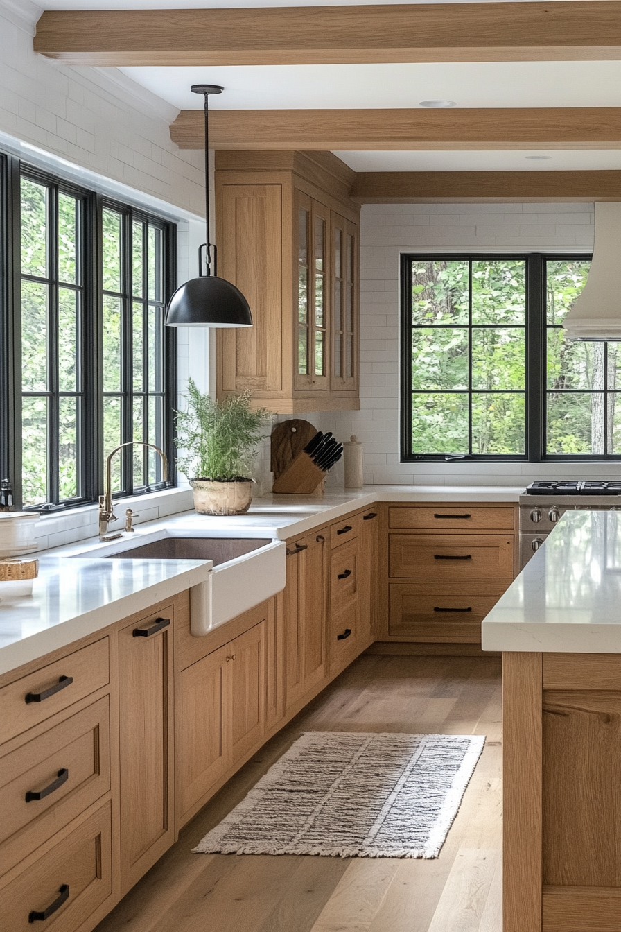 29 Oak Cabinets With White Countertops to Elevate Your Kitchen With Classic Appeal oak cabinets with white countertops