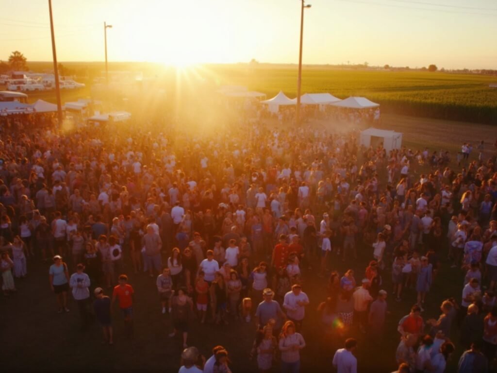 California community festival at sunset