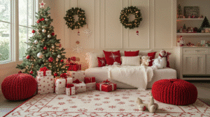 red and white christmas decor