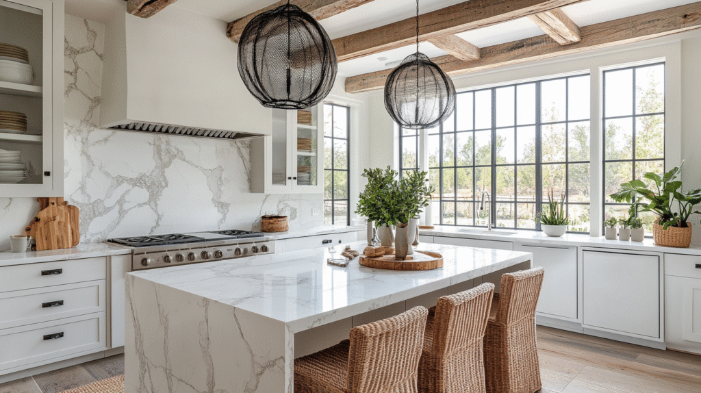 white marble countertops