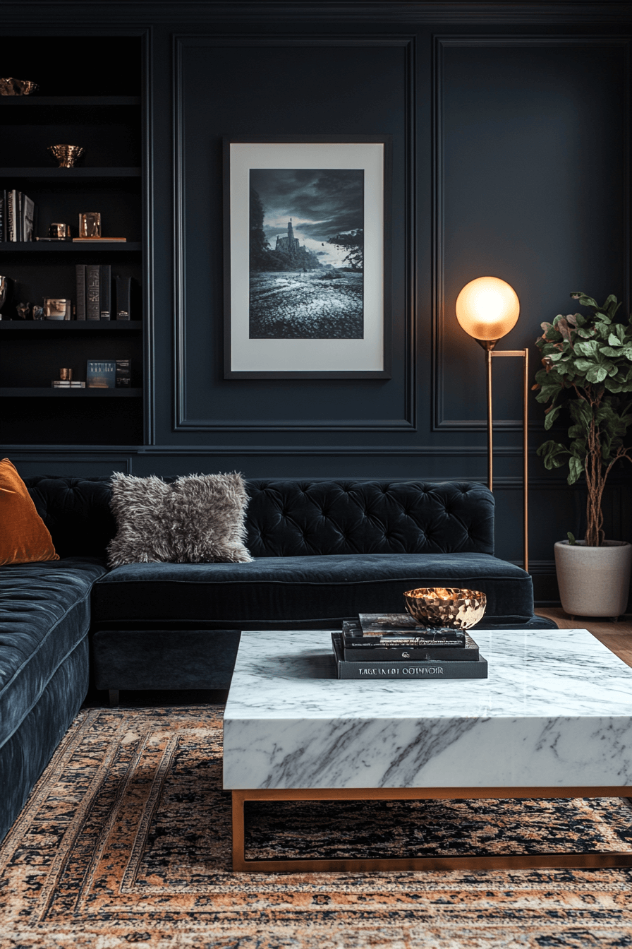 dark cozy living room