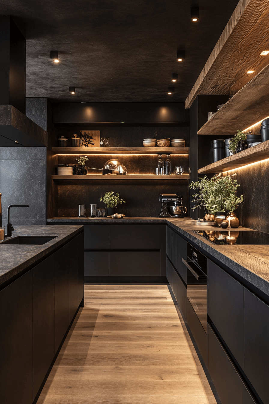 29 Black And Wood Kitchen Ideas That Feel Warm Stylish And Inviting ...