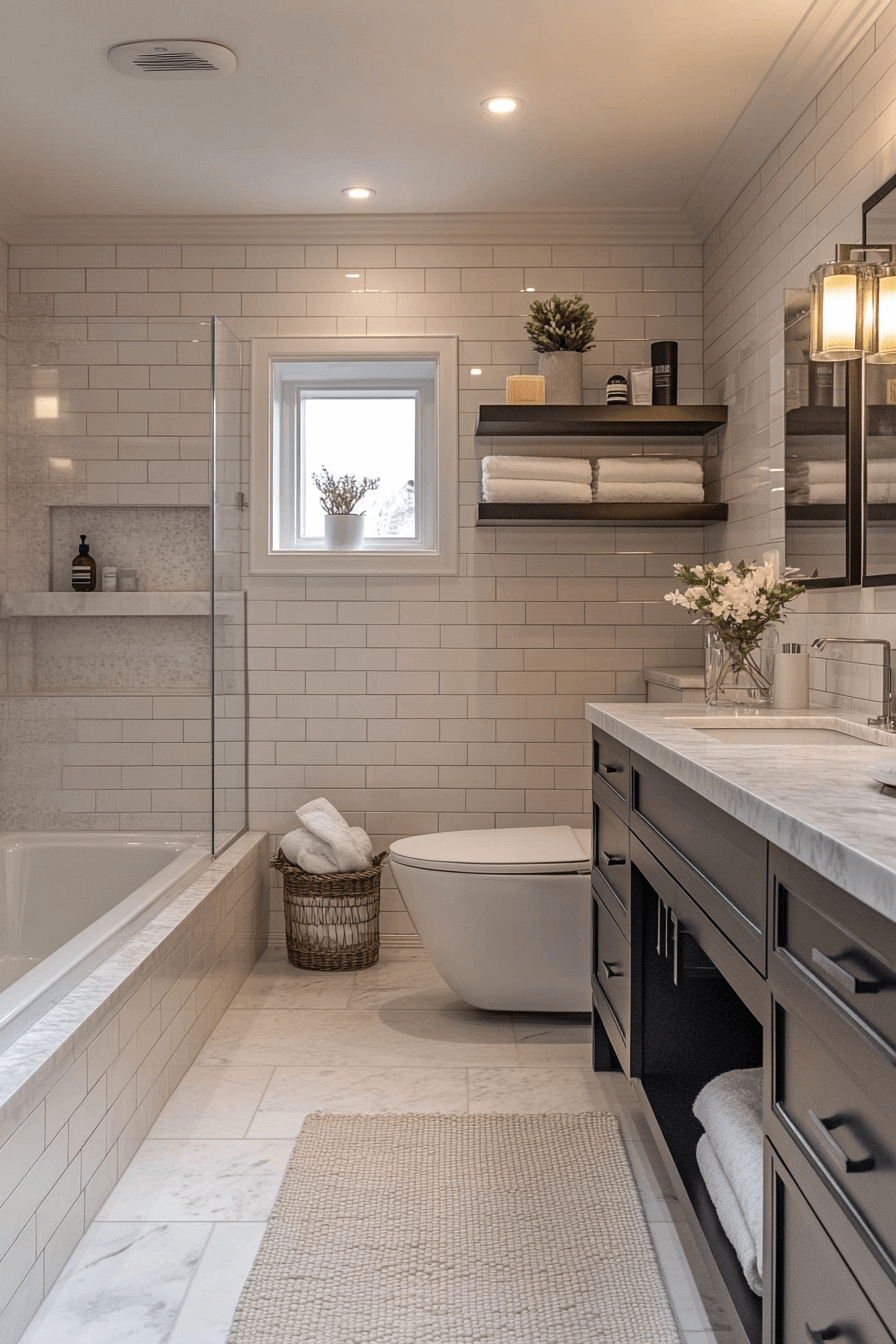 29 Black and White Bathroom Ideas That Make Every Detail Feel Elegant tuscany decor