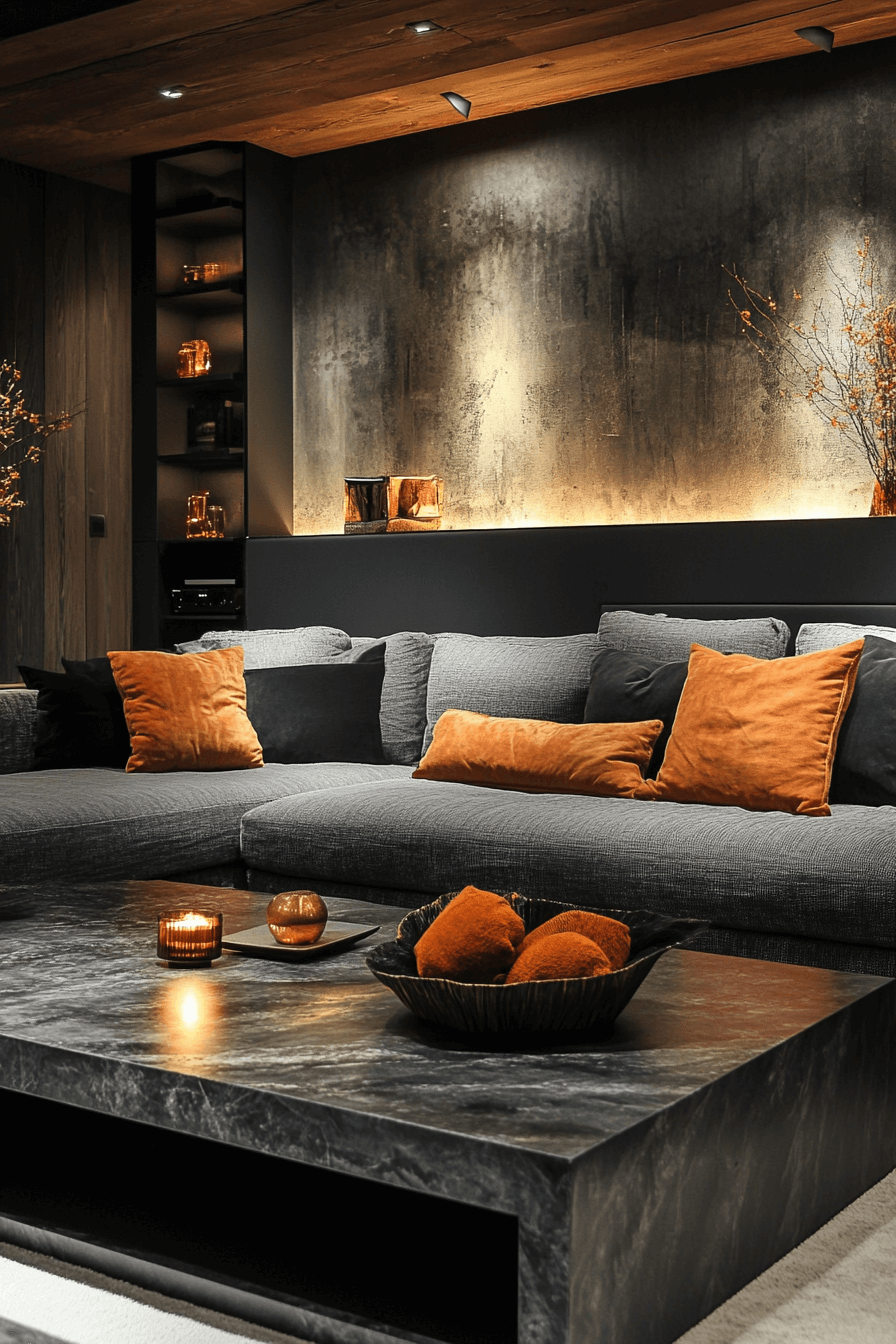 dark cozy living room